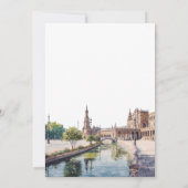 Seville Spain Watercolor Elegant Wedding Kaart (Achterkant)