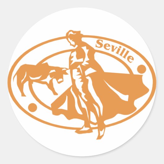 Seville Stamp Ronde Sticker (Voorkant)