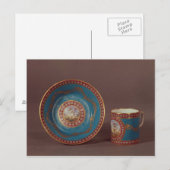 Sevres bleu beroemde koffiebeker en saucer, c.1780 briefkaart (Voorkant / Achterkant)