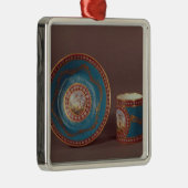 Sevres bleu beroemde koffiebeker en saucer, c.1780 metalen ornament (Rechts)