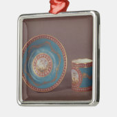 Sevres bleu beroemde koffiebeker en saucer, c.1780 metalen ornament (Links)
