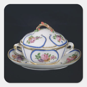 Sevres bowl en bord, 1764 vierkante sticker