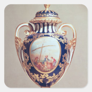 Sevres vase, midden 18e eeuw vierkante sticker