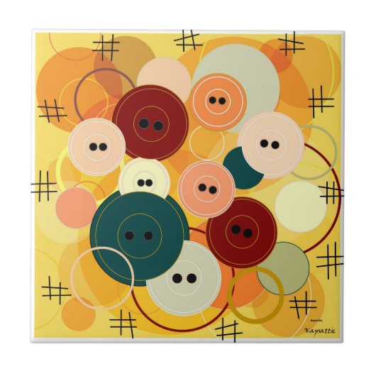 Sew Buttons-tegel Tegeltje (Voorkant)
