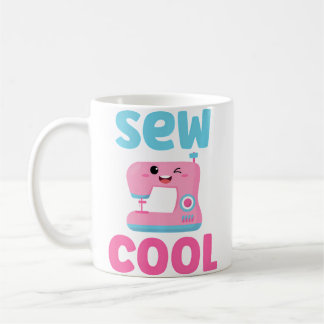 Sew Cool Cute Kawaii Sewing Machine Funny Pun Quil Koffiemok