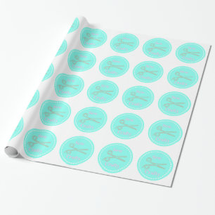 Sew Crafty Pastel Pink Grey Aqua Cadeaupapier