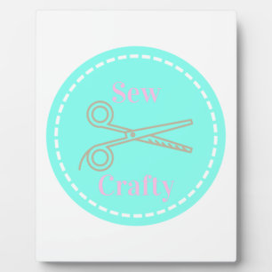 Sew Crafty Pastel Pink Grey Aqua Fotoplaat