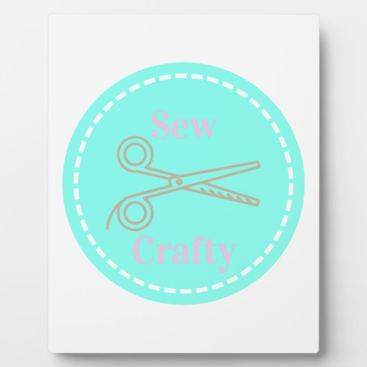Sew Crafty Pastel Pink Grey Aqua Fotoplaat (Voorkant)