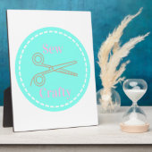 Sew Crafty Pastel Pink Grey Aqua Fotoplaat (Zijkant)