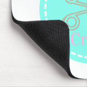 Sew Crafty Pastel Pink Grey Aqua Muismat (Hoek)