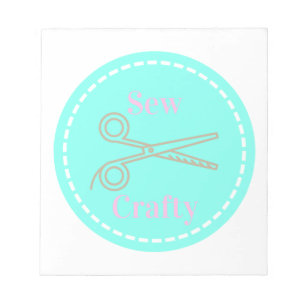 Sew Crafty Pastel Pink Grey Aqua Notitieblok