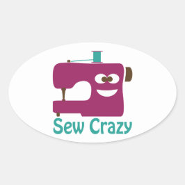 Sew Crazy Ovale Sticker