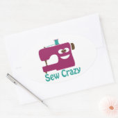 Sew Crazy Ovale Sticker (Envelop)