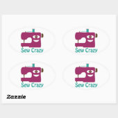 Sew Crazy Ovale Sticker (Vel)