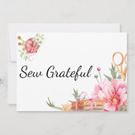 Sew Grateful- Sewing Thank You card Bedankkaart