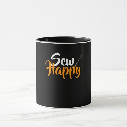 Sew Happy | Funny Gifts Quilting Lover Mok (Midden)