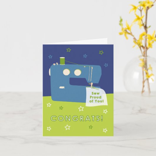 Sew Proud Congrats Kaart (Gele Bloem)