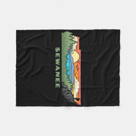 Sewanee Tennessee Nature Outdoor Hiking Retro  Fleece Deken (Voorkant (Horizontaal))