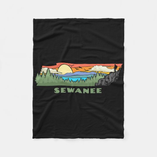 Sewanee Tennessee Nature Outdoor Hiking Retro  Fleece Deken (Voorkant)
