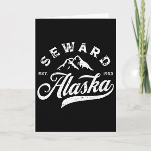 Seward Alaska Ak Vintage Bergen Gezinsvakantie Kaart