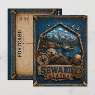 Seward Alaska Ansichtkaart Vintage Reis Briefkaart