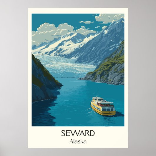 Seward Alaska Gletsjer Resurrection Bay Poster (Voorkant)