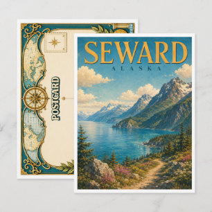 Seward Alaska Resurrection Bay GeoSaga Briefkaart