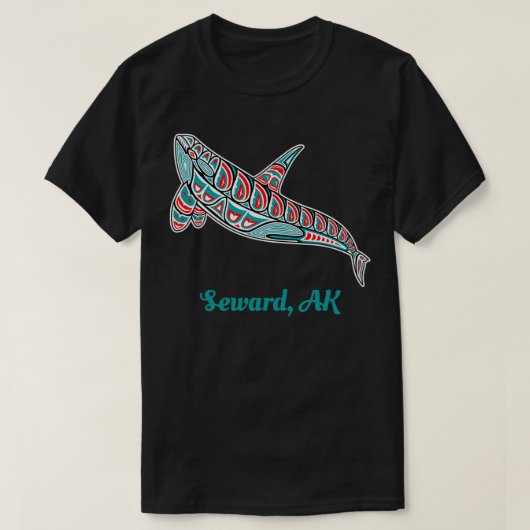 Seward, Alaska Upward Orca Killer Whale Native Ame T-shirt (Design voorkant)