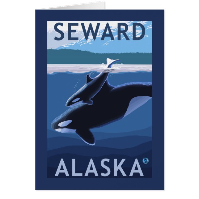 Seward, AlaskaOrca en Calf Scene (Voorkant)