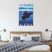 Seward, AlaskaOrca en Calf Scene Canvas Afdruk (Insitu (Slaapkamer))