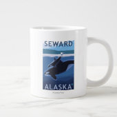 Seward, AlaskaOrca en Calf Scene Grote Koffiekop (Rechts)