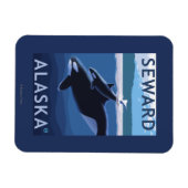 Seward, AlaskaOrca en Calf Scene Magneet (Horizontaal)