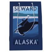 Seward, AlaskaOrca en Calf Scene Medium Cadeauzakje (Voorkant)