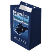 Seward, AlaskaOrca en Calf Scene Medium Cadeauzakje (Voorkant Gekanteld)