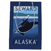 Seward, AlaskaOrca en Calf Scene Medium Cadeauzakje (Achterkant)