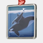 Seward, AlaskaOrca en Calf Scene Metalen Ornament (Links)