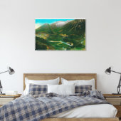 Seward, beroemde Spoorweg Loop Alaska Canvas Afdruk (Insitu (Slaapkamer))