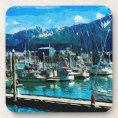 Seward Harbour Alaska Abstract Impressionisme Drankjes Onderzetter (Voorkant)
