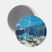 Seward Harbour Alaska Abstract Impressionisme Magneet (Voorkant / Achterkant)