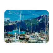 Seward Harbour Alaska Abstract Impressionisme Magneet (Horizontaal)