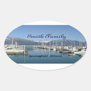 Seward Harbour, Alaska Ovale Sticker