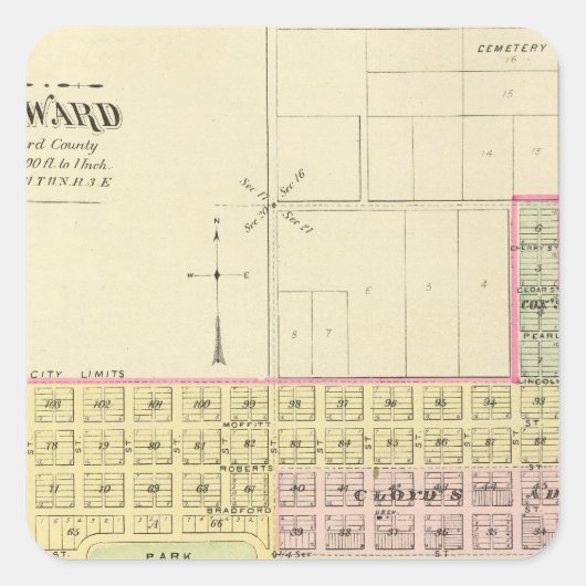 Seward, Nebraska Vierkante Sticker (Voorkant)