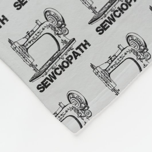Sewciopath Antique Sewing Machine Fun Fleece Deken (Hoek)