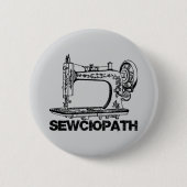 Sewciopath Antique Sewing Machine Fun Ronde Button 5,7 Cm (Voorkant)