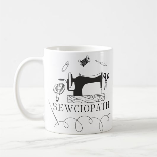 Sewciopath Grappig Naailiefhebber Cadeau-idee Koffiemok (Links)
