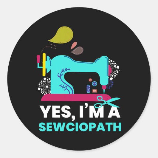 Sewciopath I Seedle Embroidery Tailor Ronde Sticker (Voorkant)