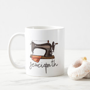 Sewciopath naaimachine grappig citaat minimalistis koffiemok