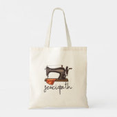 Sewciopath naaimachine grappig citaat minimalistis tote bag (Achterkant)