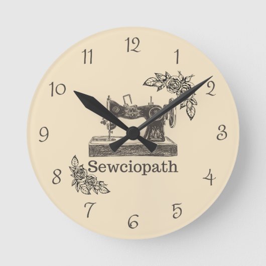Sewciopath -  naaimachine - Grappig naaien Ronde Klok (Voorkant)
