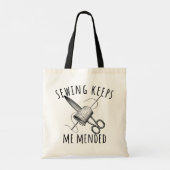 Sewciopath Sewing Keeps Me Mended Fun Tote Bag (Achterkant)